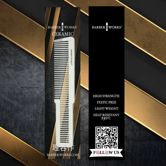 Barber Works Clipper Comb | Hybrid Ceramic | 8" - BUYBARBER.COM