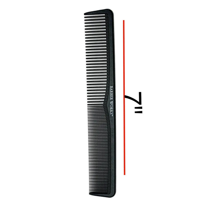 Barber Works Styling Comb | Carbon Fiber | 7" - BUYBARBER.COM