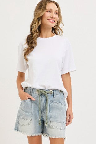 BARREL DENIM SHORTS