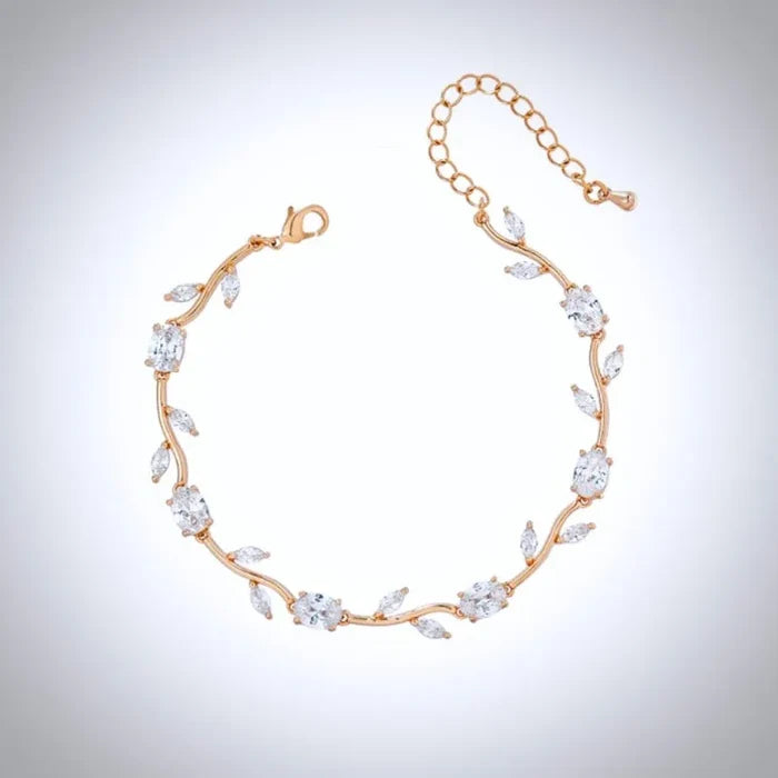 Wedding Jewelry - Cubic Zirconia Bridal Bracelet - Available in Silver, Rose Gold and Yellow Gold