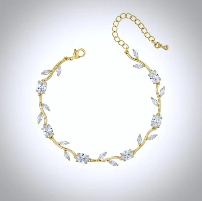 Wedding Jewelry - Cubic Zirconia Bridal Bracelet - Available in Silver, Rose Gold and Yellow Gold