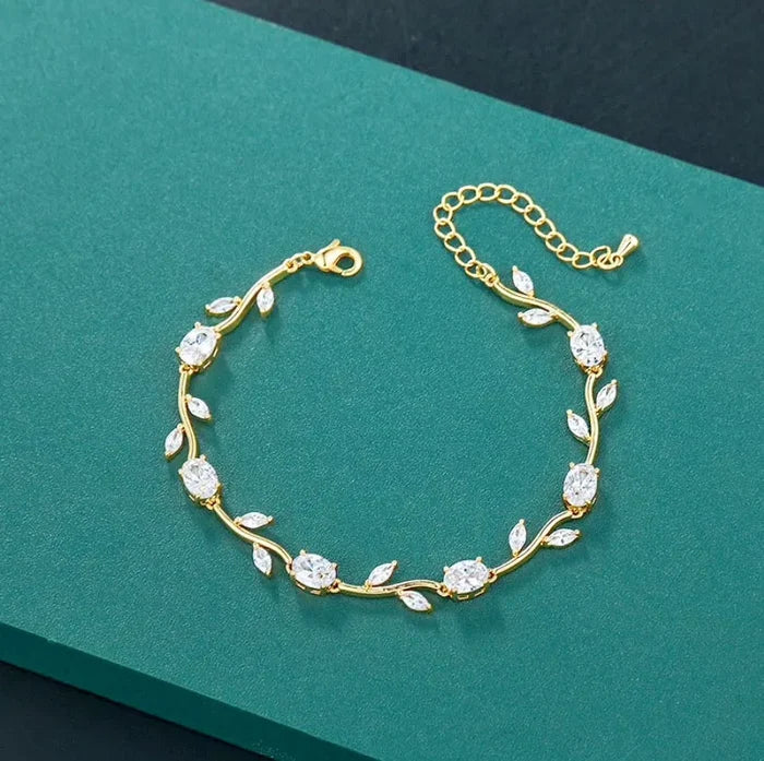Wedding Jewelry - Cubic Zirconia Bridal Bracelet - Available in Silver, Rose Gold and Yellow Gold