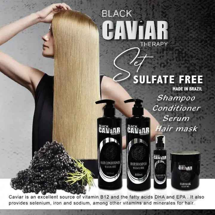 BLACK CAVIAR THERAPY Sulfate Free Hair Care Kit 4 Pcs - DOKAN