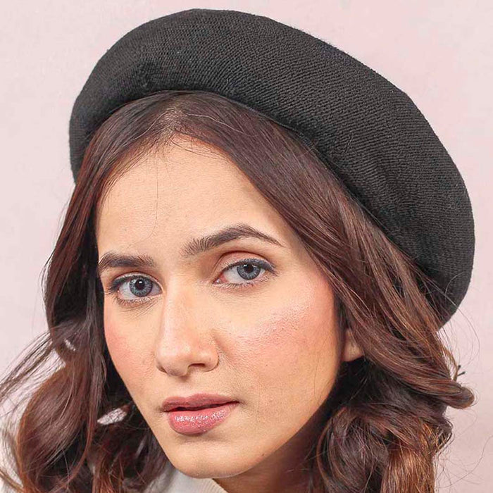 Black Wool Beret