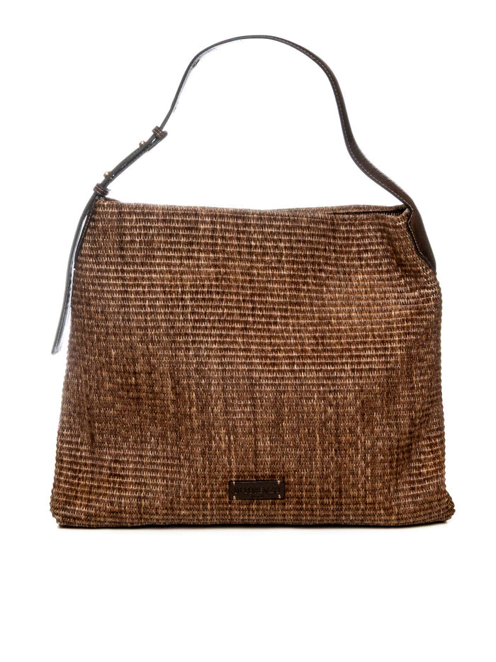 DI LORENZO borsa a spalla elisa testa di moro ELISA RAFFIA-T.MORO