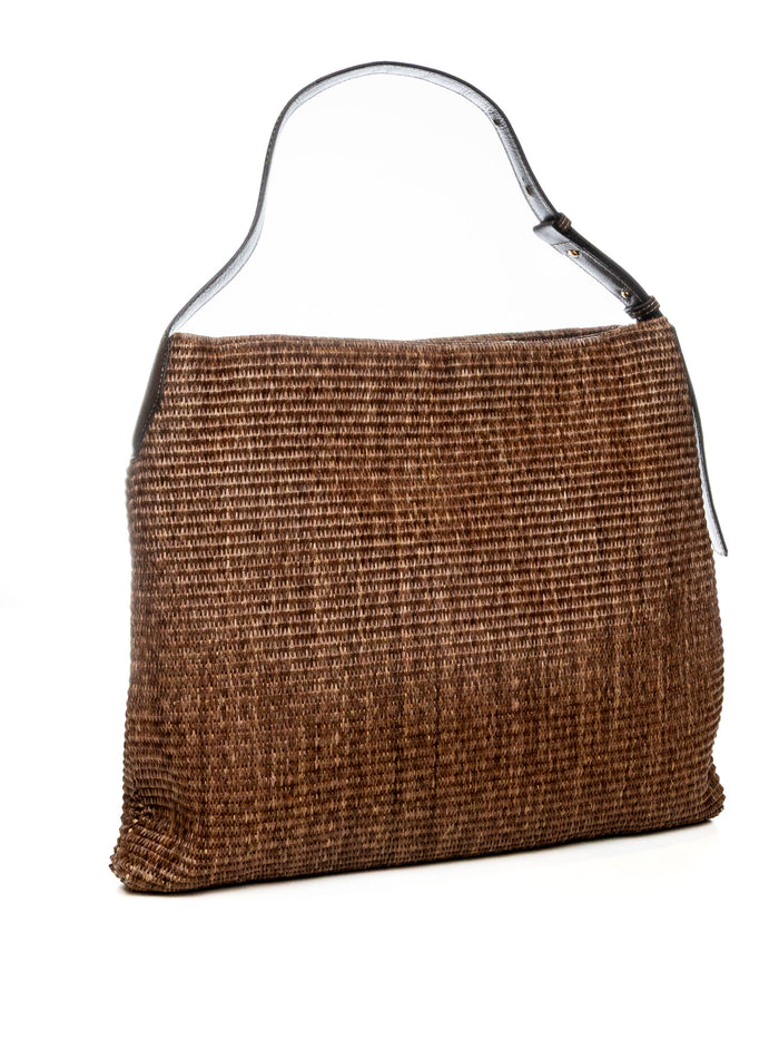 DI LORENZO borsa a spalla elisa testa di moro ELISA RAFFIA-T.MORO