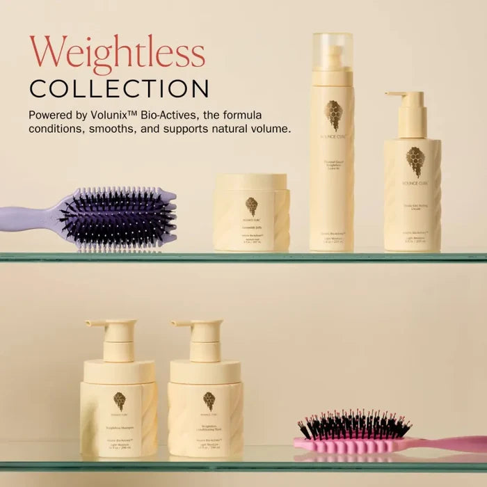 Weightless Collection curly hair products with brushes for smooth, voluminous curls