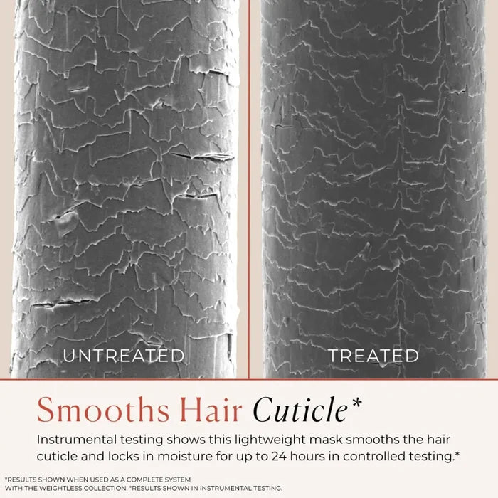 Microscopic view of untreated vs treated hair cuticle, showing smoother texture after curl care treatment