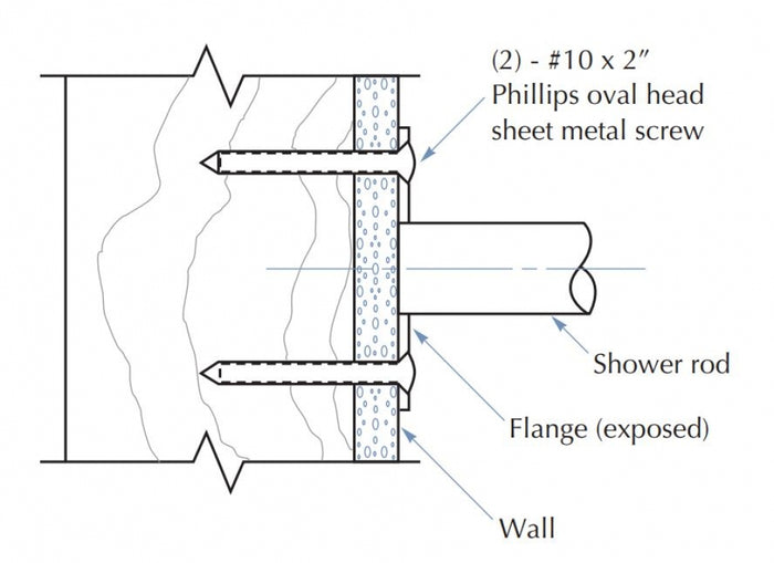 Bradley 953 Straight Shower Curtain Rail Exposed Fix
