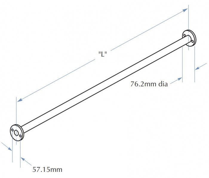 Bradley 953 Straight Shower Curtain Rail Exposed Fix