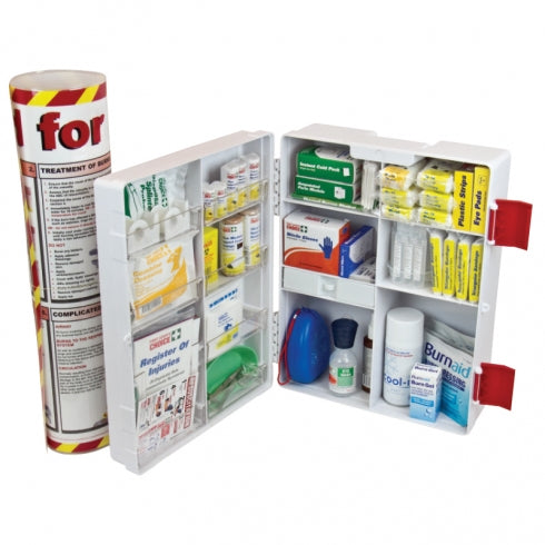 Brady First Aid National Workplace Burns Large Wall Mount ABS Plastic Case Kit