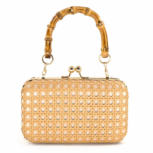 Braided Clutch w/ Bamboo Handles