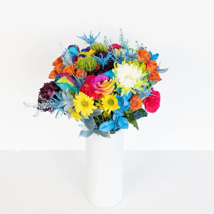 Bright Rainbow Flower Bouquet Hand - Image