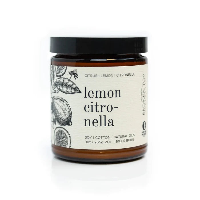BROKEN TOP Handmade Lemon Citronella Botanical 9oz Candle - 9oz - 50hrs