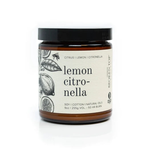 BROKEN TOP Handmade Lemon Citronella Botanical 9oz Candle - 9oz - 50hrs