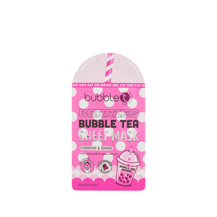 Bubble T Face Sheet Mask Berries With Aloe Vera & Niacinamide 20ml - Beauty Tribe