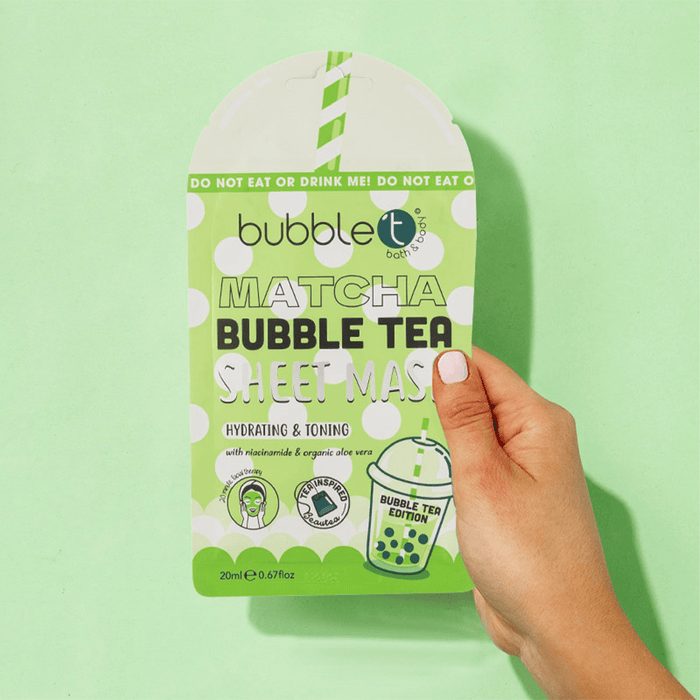 Bubble T Face Sheet Mask Matcha With Aloe Vera & Niacinamide 20ml - Beauty Tribe