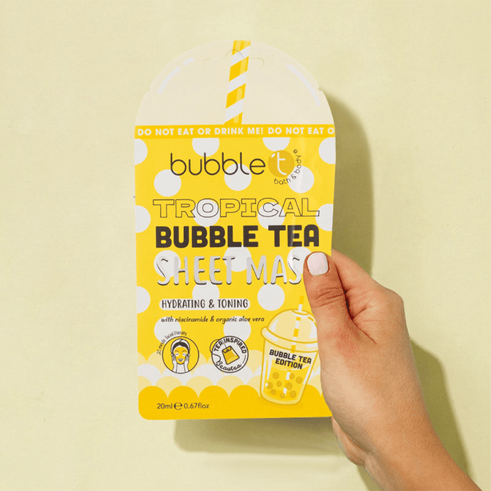 Bubble T Face Sheet Mask Tropical With Aloe Vera & Niacinamide 20ml - Beauty Tribe