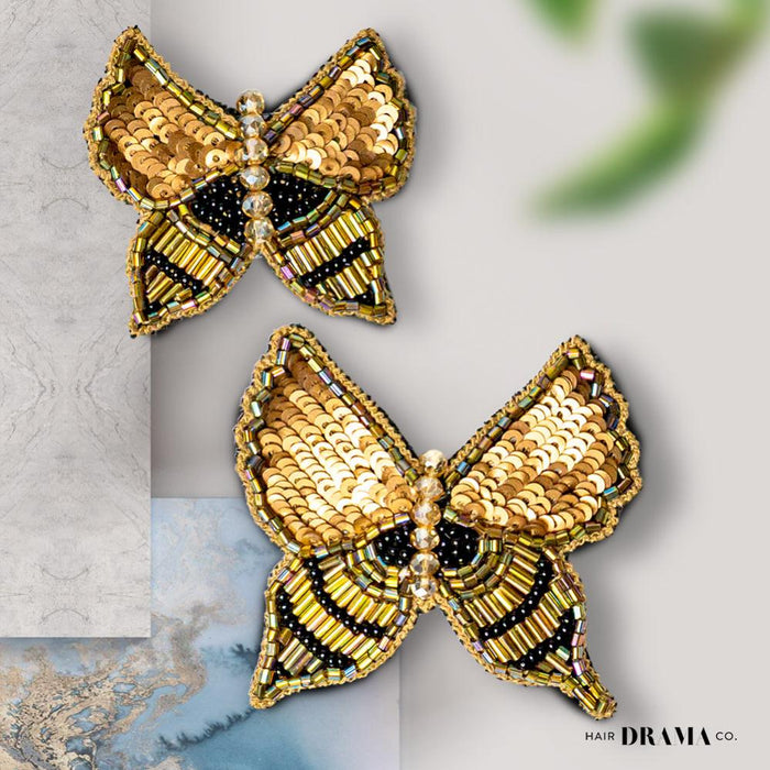 Butterfly Hair Pins Set of 2 - Neutral