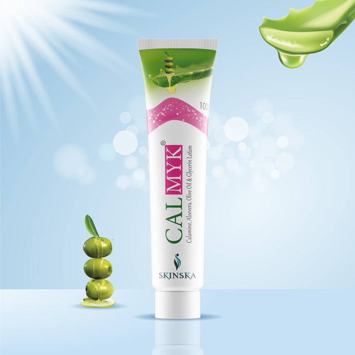 Calmyk Calamine Soothing Lotion for Itching & Skin Irritation | With Aloe Vera, Olive Oil & Glycerine