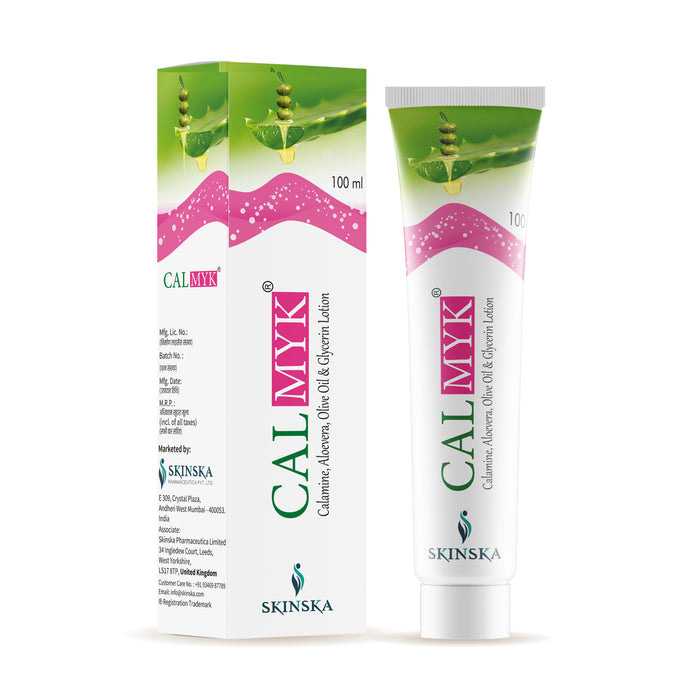 Calmyk Calamine Soothing Lotion for Itching & Skin Irritation | With Aloe Vera, Olive Oil & Glycerine