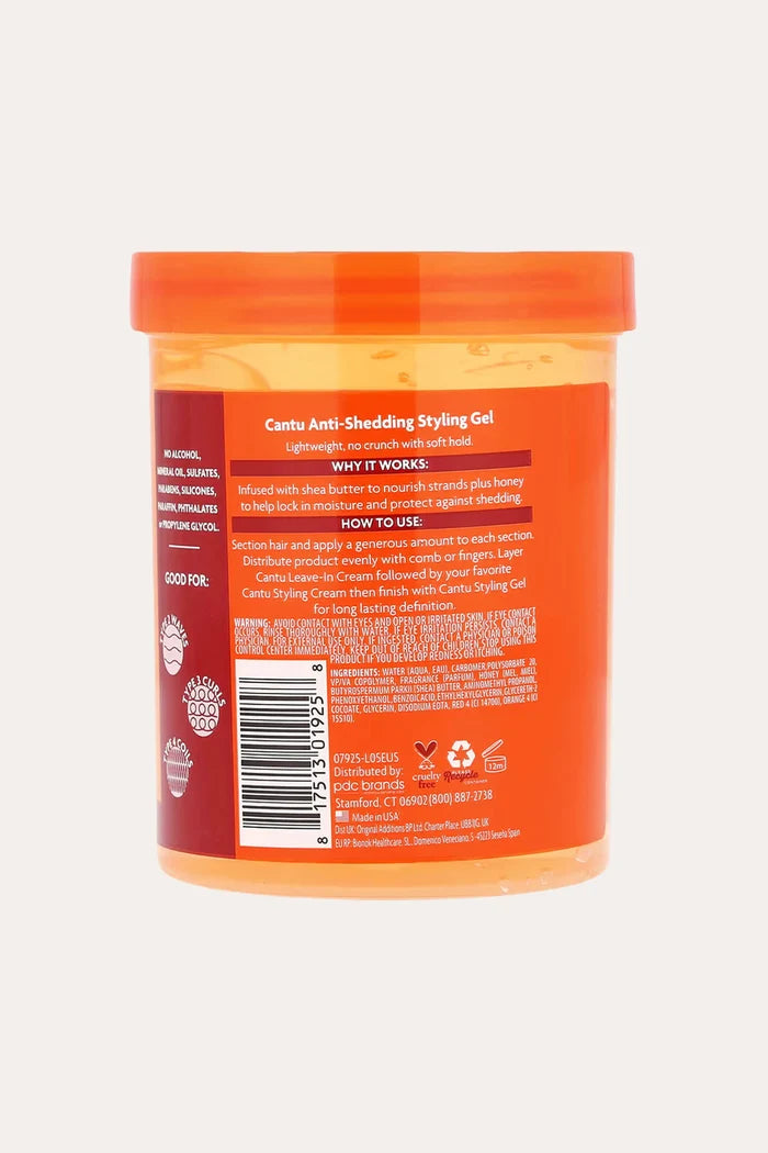 CANTU ANTI SHEDDING STYLING GEL WITH HONEY 18.5oz CANTU