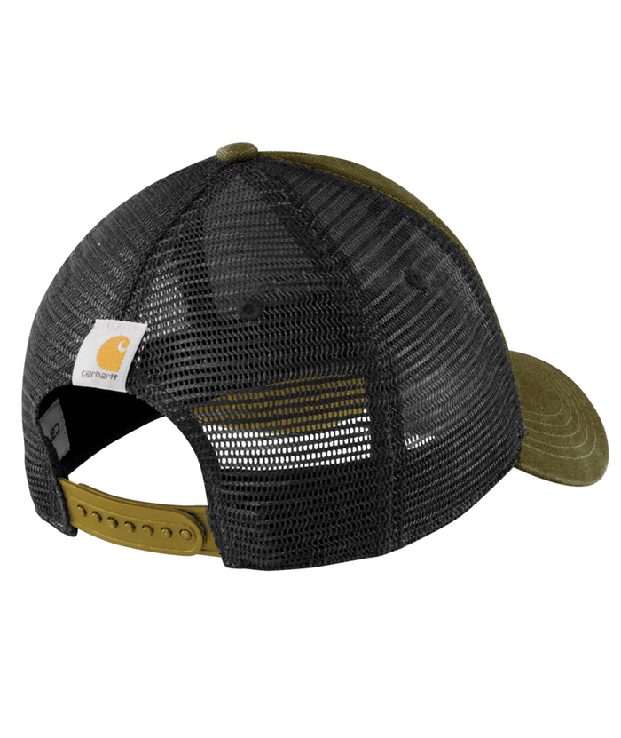 Canvas Mesh-Back Logo Graphic Cap - GL7-Dark Bronzed Green | Carhartt 101195