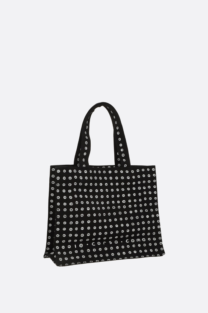 canvas mini shopping bag with circle print