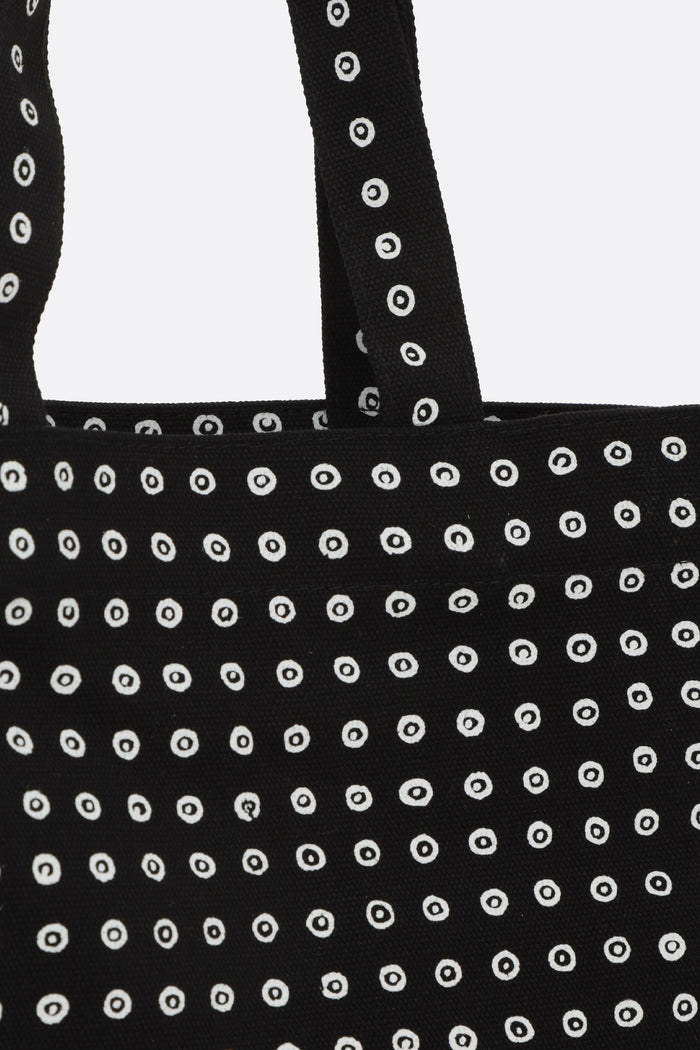 canvas mini shopping bag with circle print