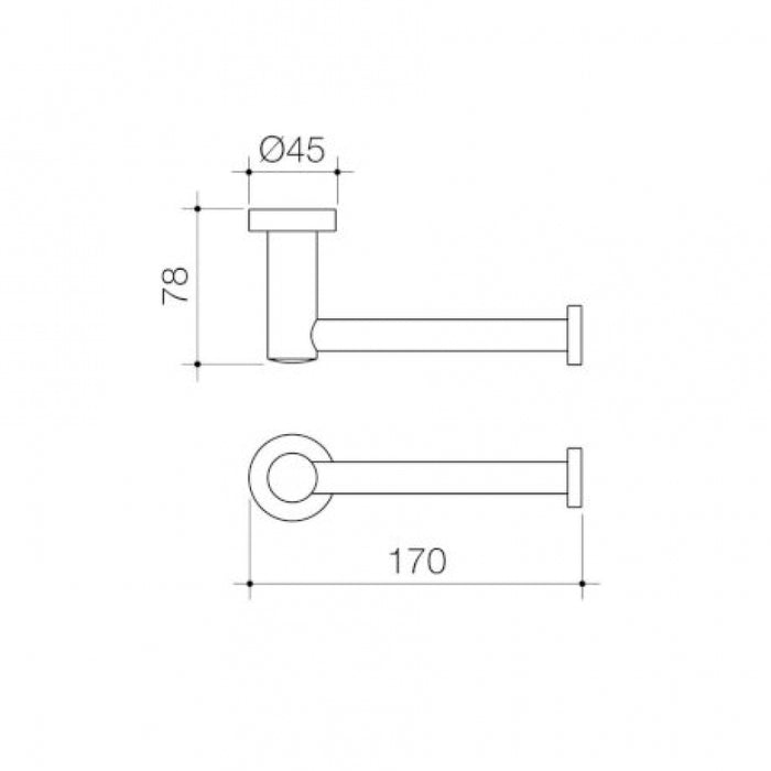 Caroma Cosmo 303128C Metal Toilet Roll Holder Single