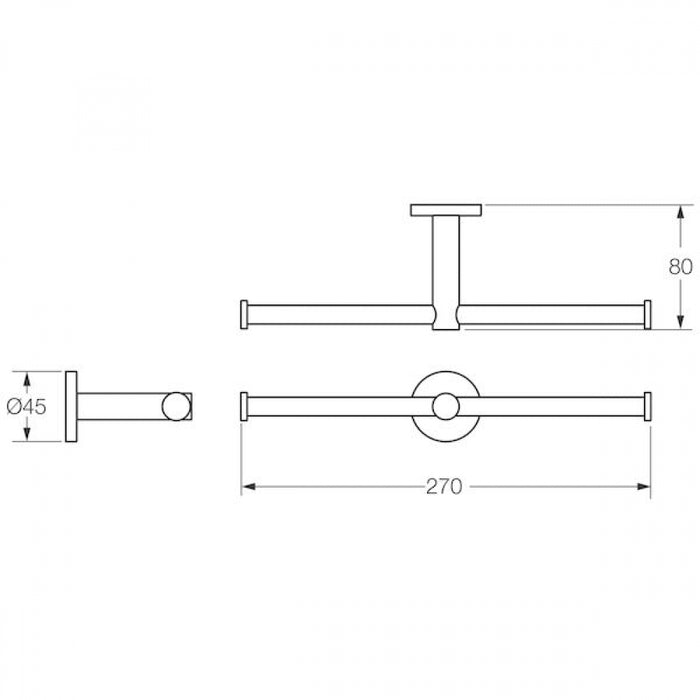 Caroma Virtu Circit 0961BN Double Toilet Roll Holder