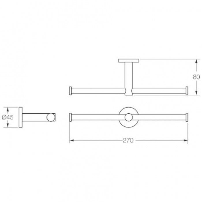 Caroma Virtu Circit 0961C Double Toilet Roll Holder