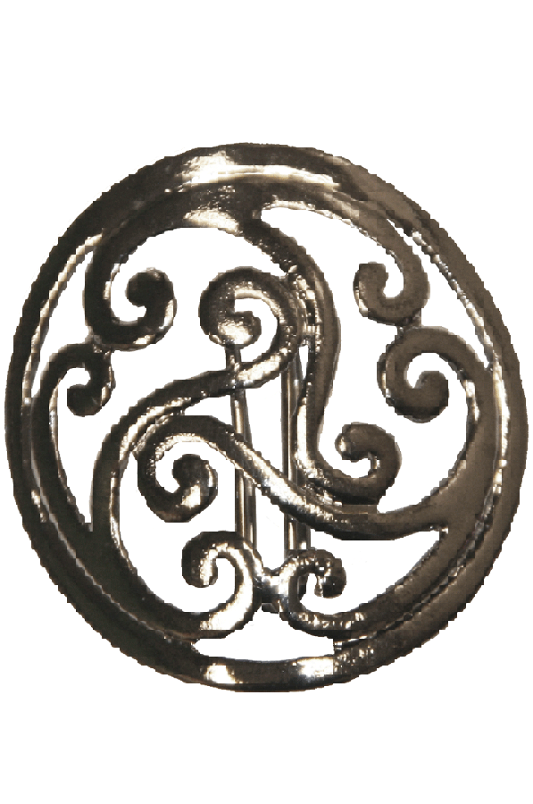 Gun black Celtic circle hair hook, front view