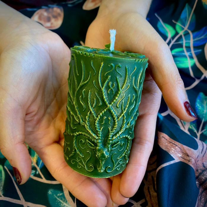 Cernunnos Sacred Hunter God of Witches Horned One Shaped Altar Candle