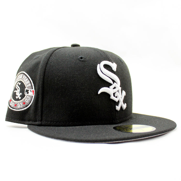 Chicago White Sox 33 50 83 03 All Star Years New Era Fitted 59Fifty Hat (Black Gray Under Brim)