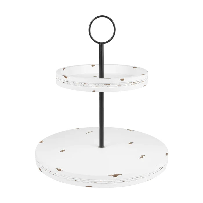 Chippy White Tiered Tray