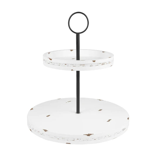 Chippy White Tiered Tray