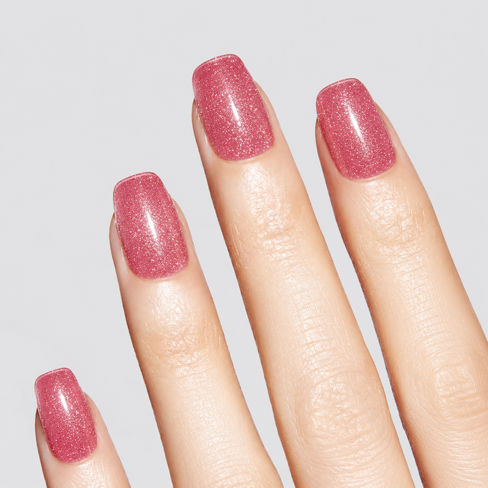 Christmas Rose Pink Shimmer Glitter Gel Nail Stickers