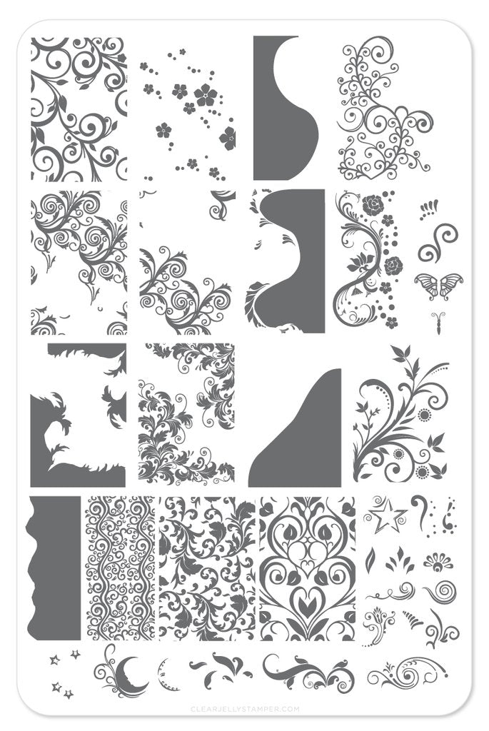 CJS-048 Sweet Swirls | Clear Jelly Stamping Plate