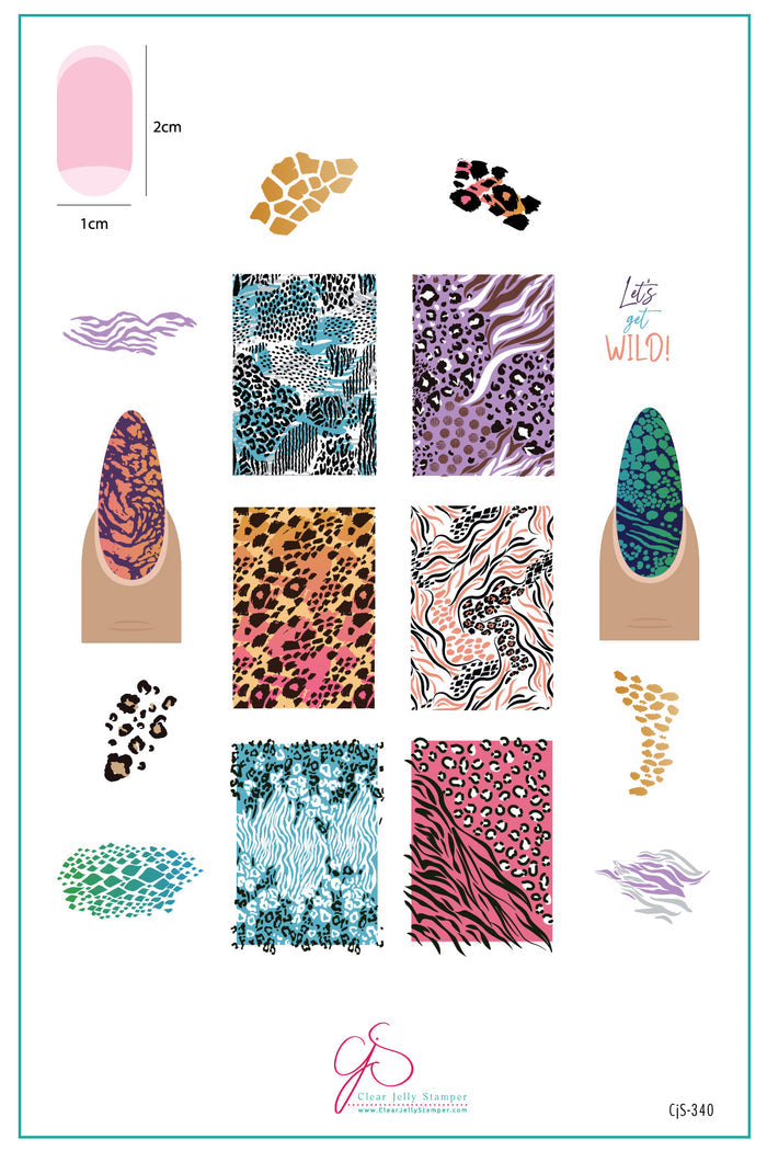 CjS-340 - Let's Get Wild! | Clear Jelly Stamping Plate