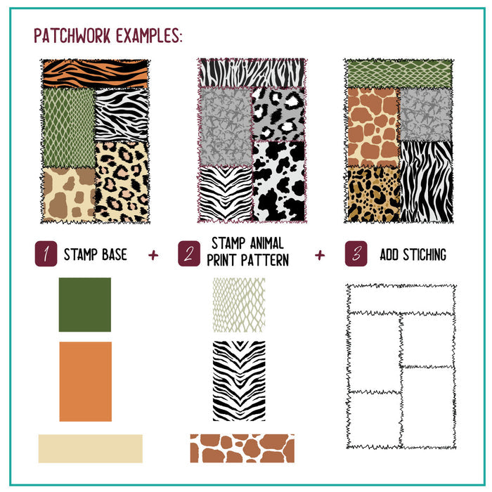 CJS-342 - Animal Print Patchwork | Clear Jelly Stamping Plate