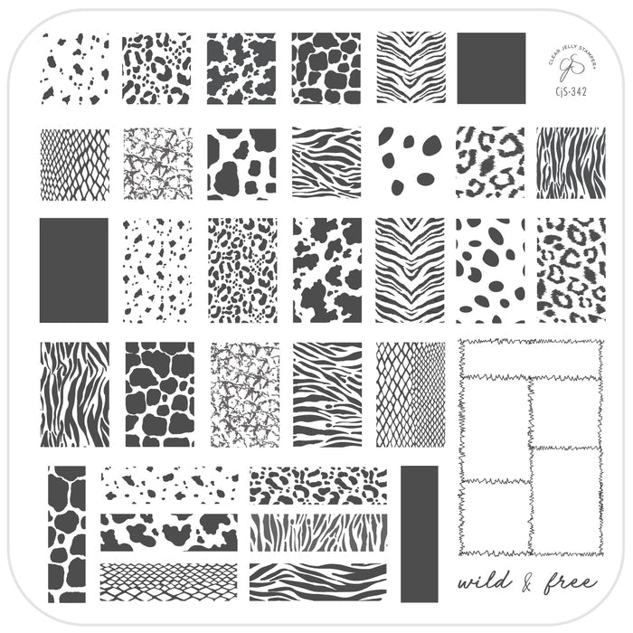 CJS-342 - Animal Print Patchwork | Clear Jelly Stamping Plate