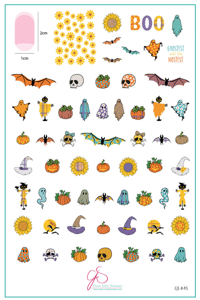 CjSH-095 Patterned Halloween  |  Steel Nail Art Stamping Plate