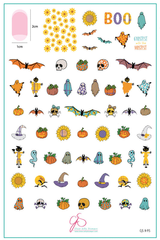 CjSH-095 Patterned Halloween  |  Steel Nail Art Stamping Plate