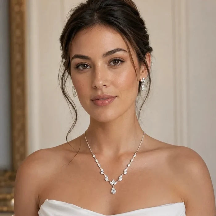 Wedding Jewelry - Cubic Zirconia Bridal Earrings - Available in Silver, Rose Gold and Yellow Gold
