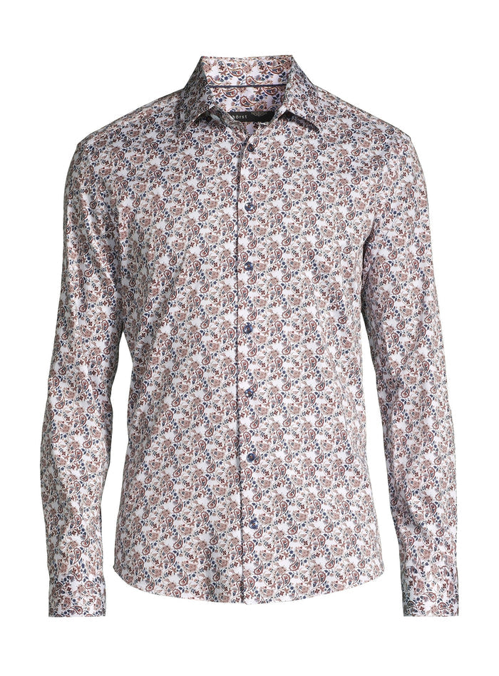 Cotton/Stretch Paisley Woven Sport Shirt - Multi