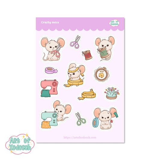 crafty mice sticker sheet
