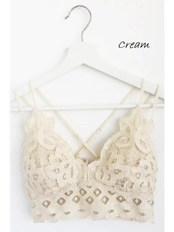 Cream Lace Padded Bralette
