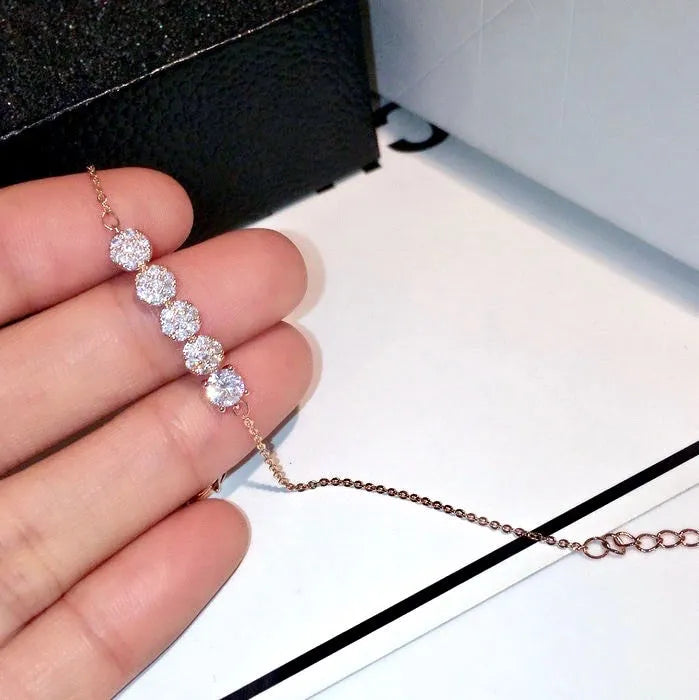 Wedding Jewelry - Rose Gold Cubic Zirconia Bridal/Bridesmaid Bracelet