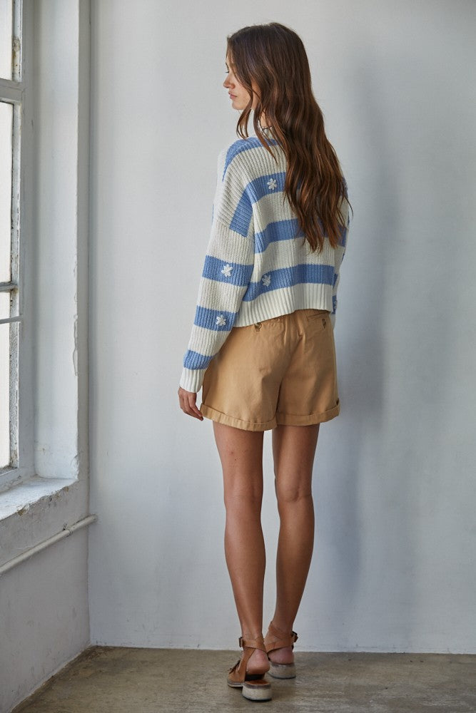 Daisy Ribbed Pullover